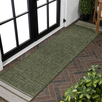 Alda Modern Minimalist Mingled Solid Indoor/Outdoor Area Rug